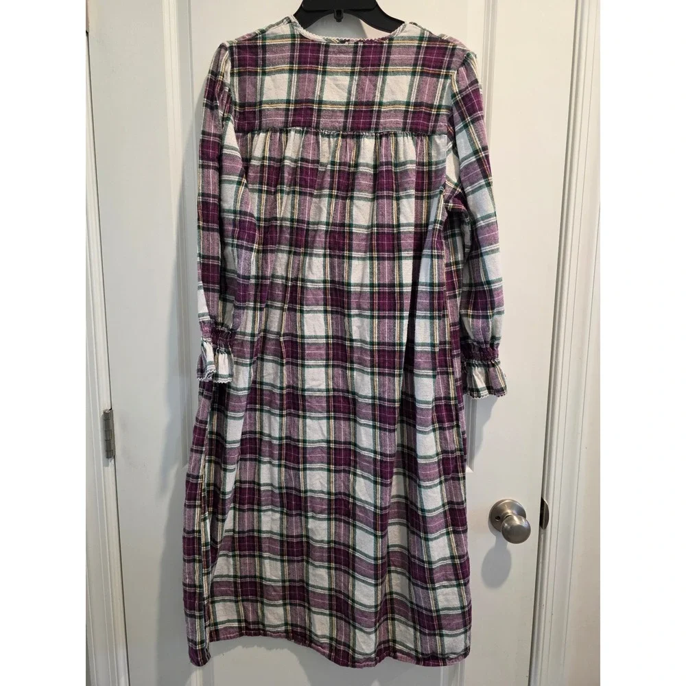 Women's sz S Erika Taylor Intimates Country Cottons Plaid Flannel Nightgown